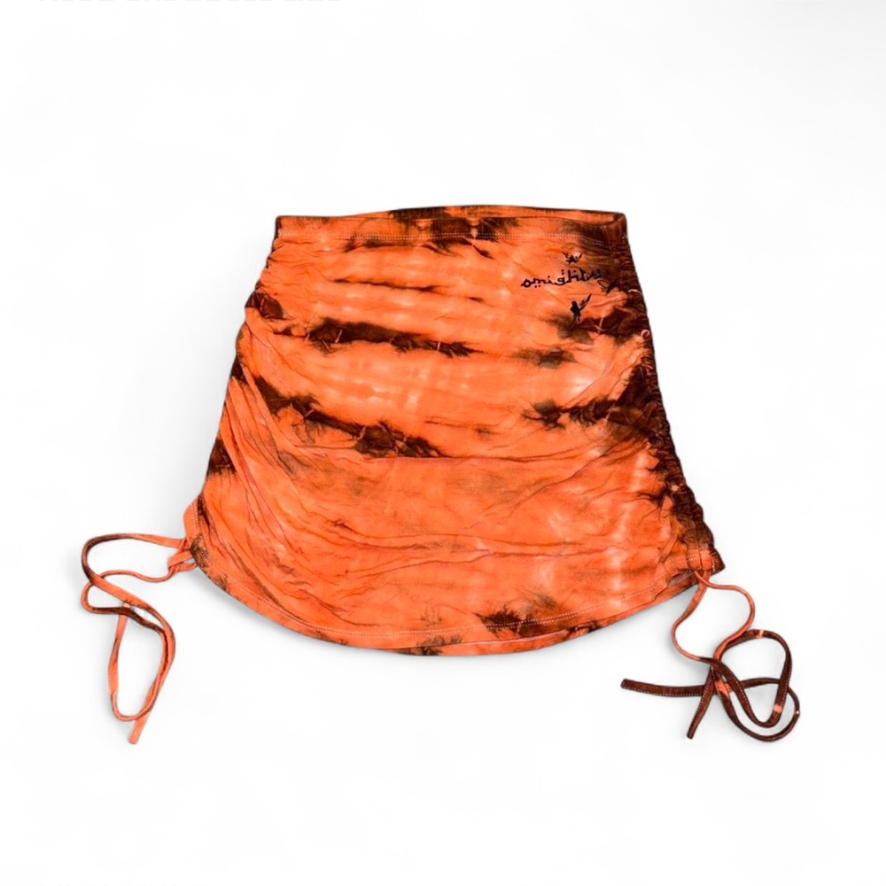 O mighty Fairyland Orange With Black Tie Dye Ruched Skirt
